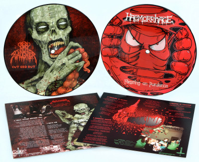 NUNSLAUGHTER / HAEMORRHAGE -  Cut God Out / Feasting on Purulence 7"